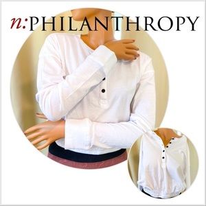 NEW n: philanthropy CROPPED HENLEY WHITE Small